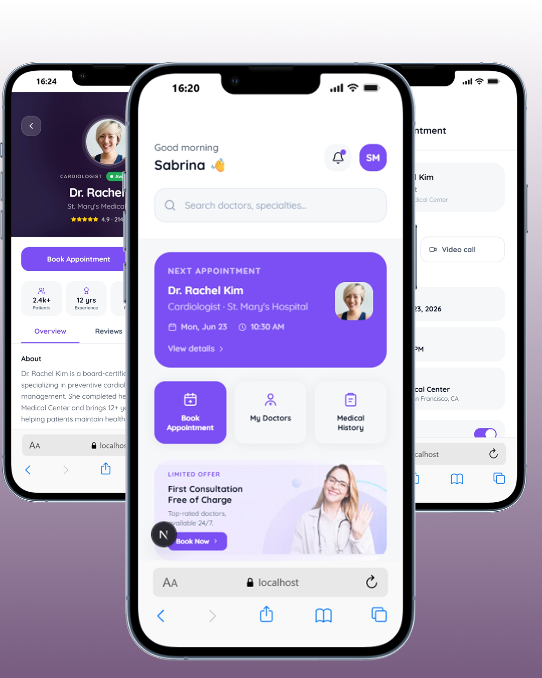  MedicalCare — Medical Appointment Booking App | UI/UX Design & Next.js
