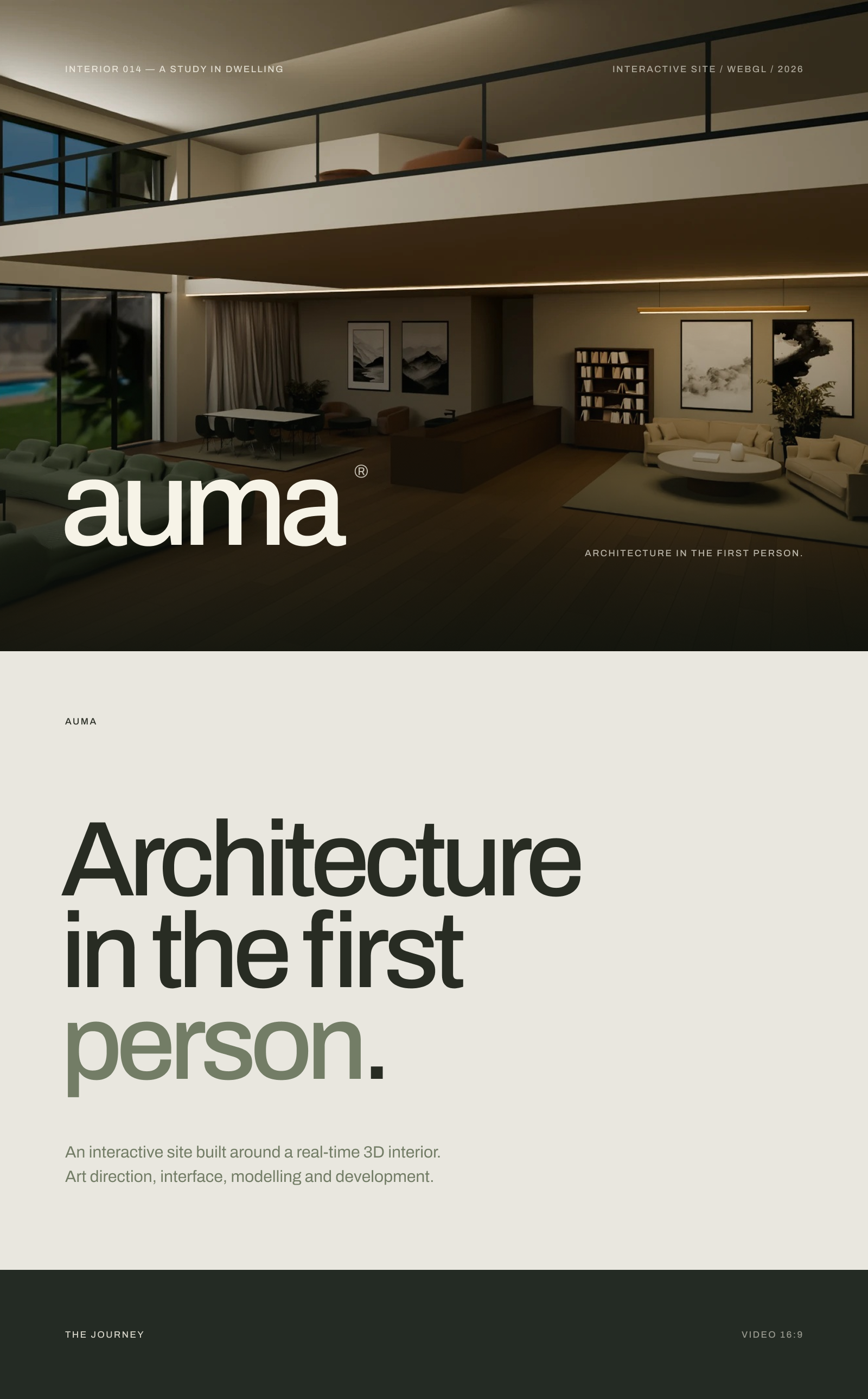 AUMA Arquitetura - Site 3D Interativo e UI/UX