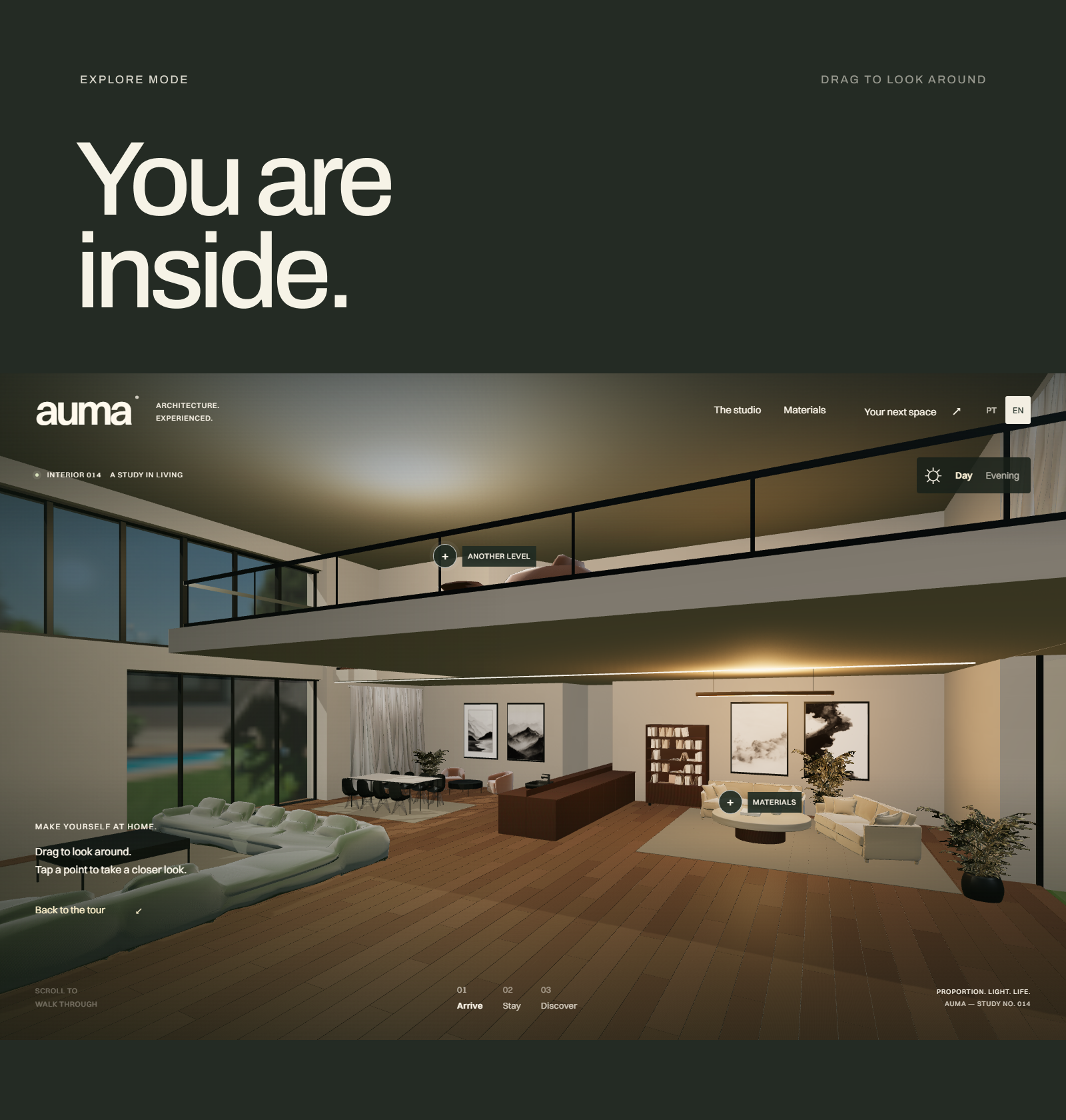 AUMA Arquitetura - Site 3D Interativo e UI/UX