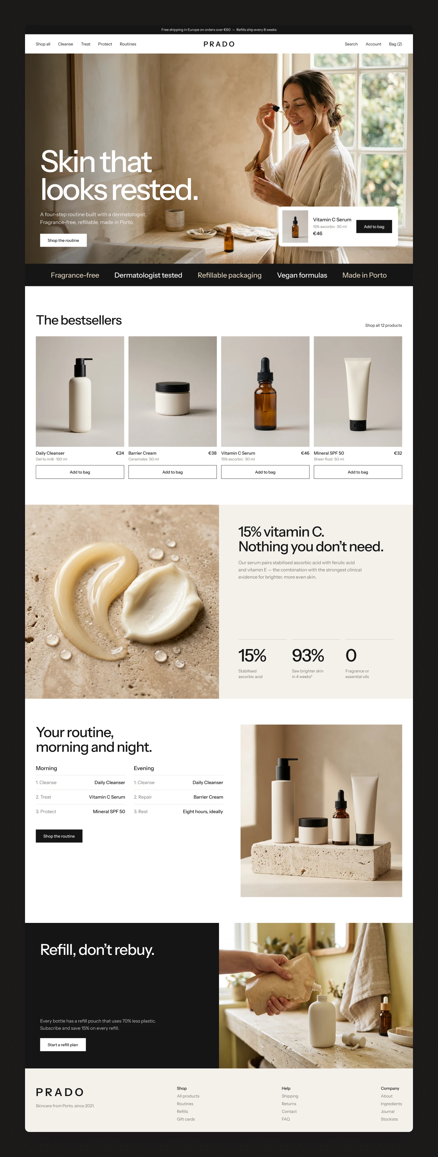 Skincare E-commerce Website Design