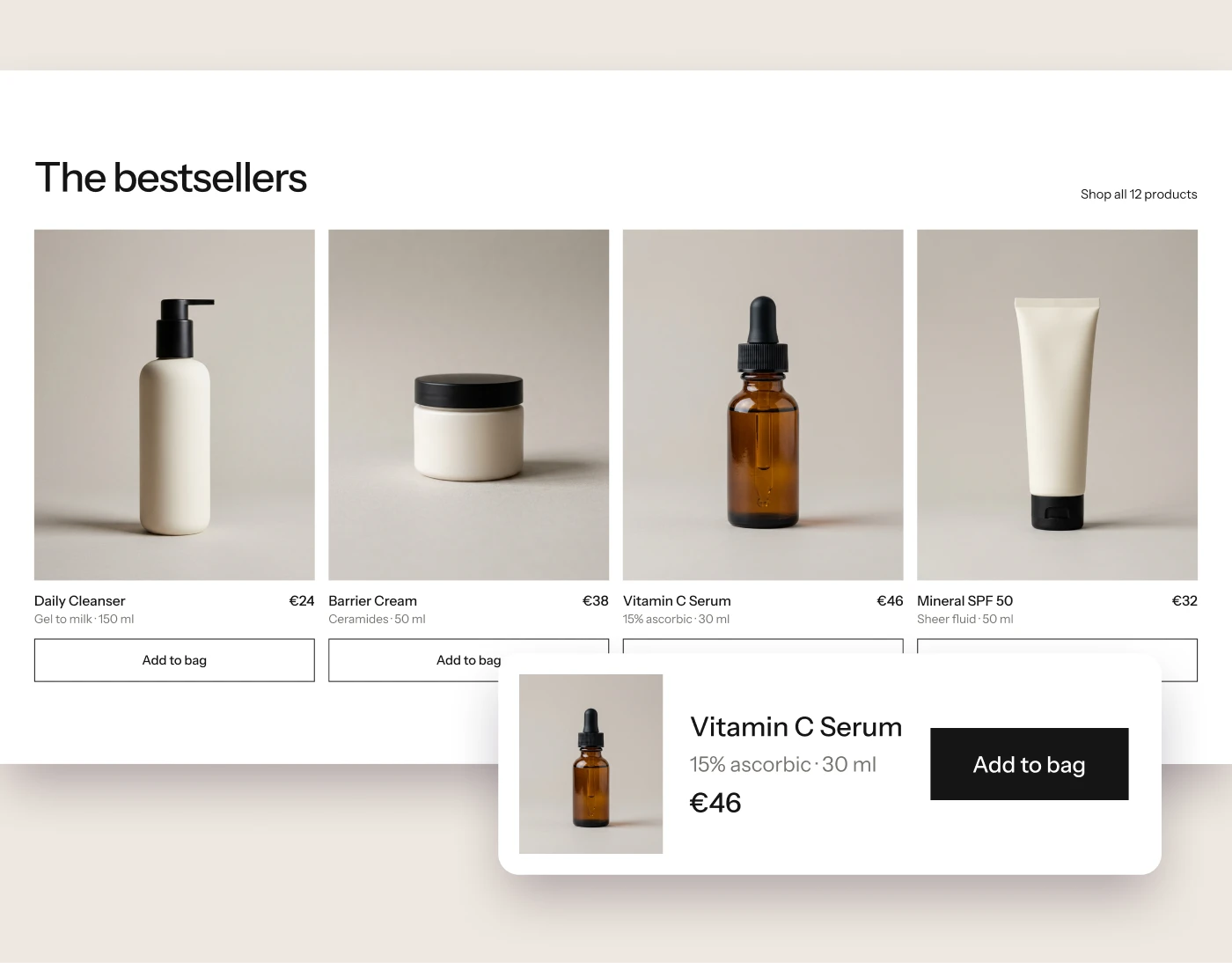 Skincare E-commerce Website Design