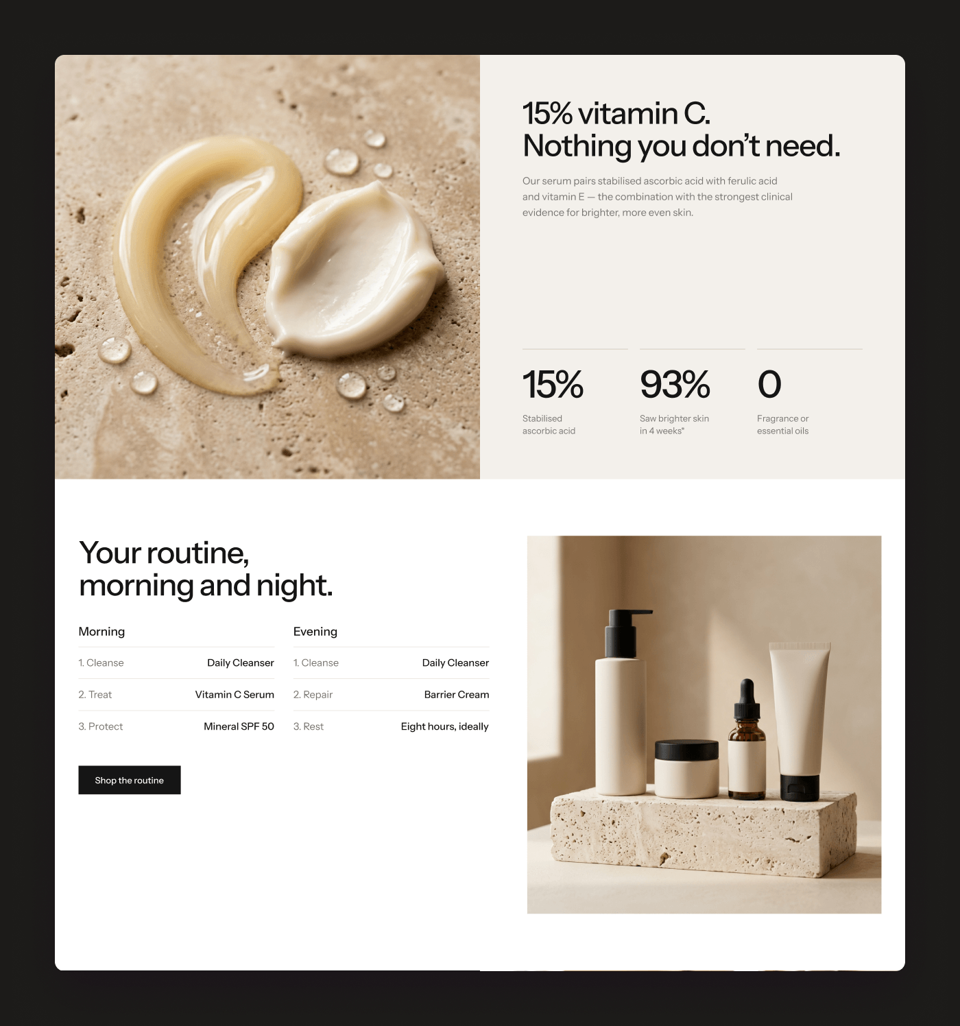 Skincare E-commerce Website Design